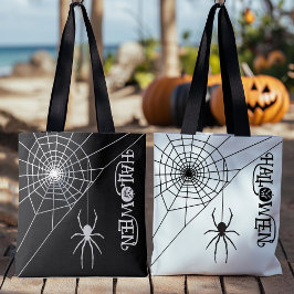 Bolsa Tote Aranha Halloween Black and White Bag