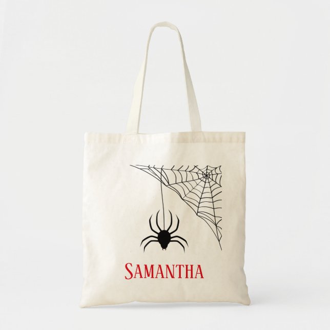 Bolsa Tote Aranha Preta Personalizada e Barra de Ferramentas  (Frente)