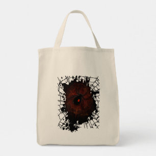 Bolsa Tote Aranha Viúva Negra Tinta Salpicada Teia Gótica Som