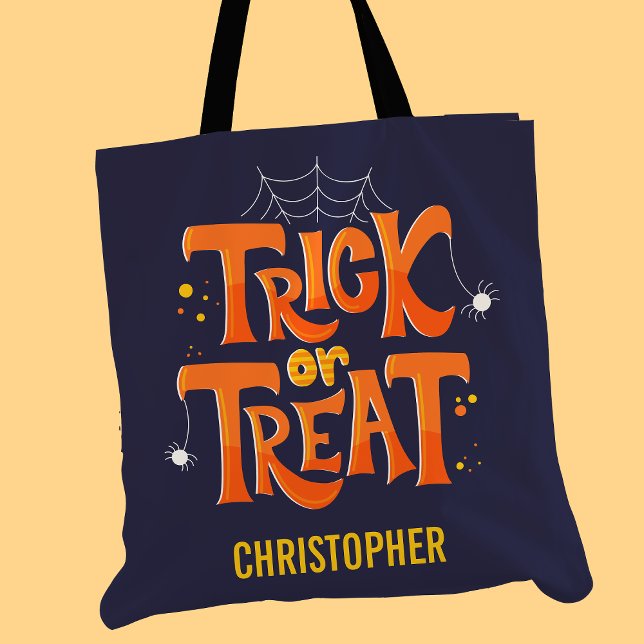 Bolsa Tote Aranhas de Truque ou Tratar Cortam Halloween Perso (Criador carregado)