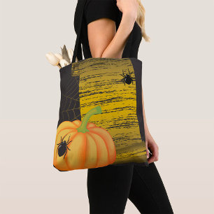 Bolsa Tote Aranhas E Abóbora