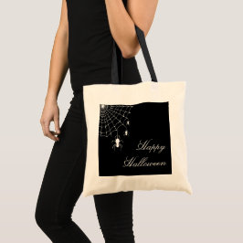 Bolsa Tote Aranhas Halloween Black White Web
