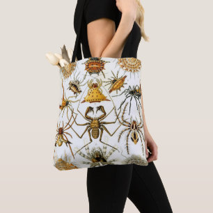 Bolsa Tote Aranhas ou Aracnídeos Vintage por Ernst Haeckel