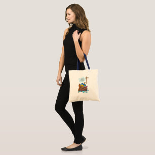 Bolsa Tote Arca de Noah, Batismo Menino, Animais Bons Persona
