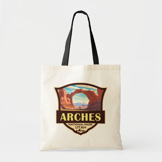 Bolsa Tote Arches National Park Illustration Retro (Frente)