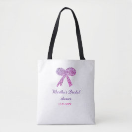 Bolsa Tote Arco de casamento brilho brilho rosa roxo nome