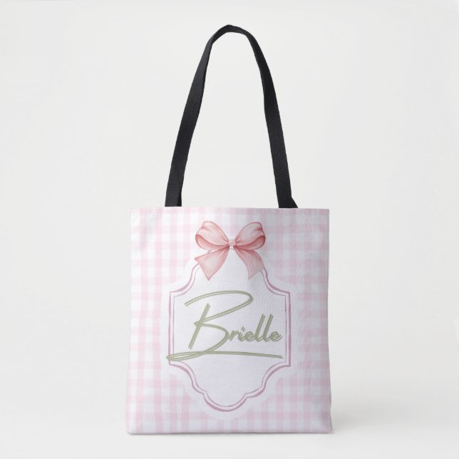 Bolsa Tote Arco de Enfermeira da Brielle Baby Girl Personaliz (Frente)