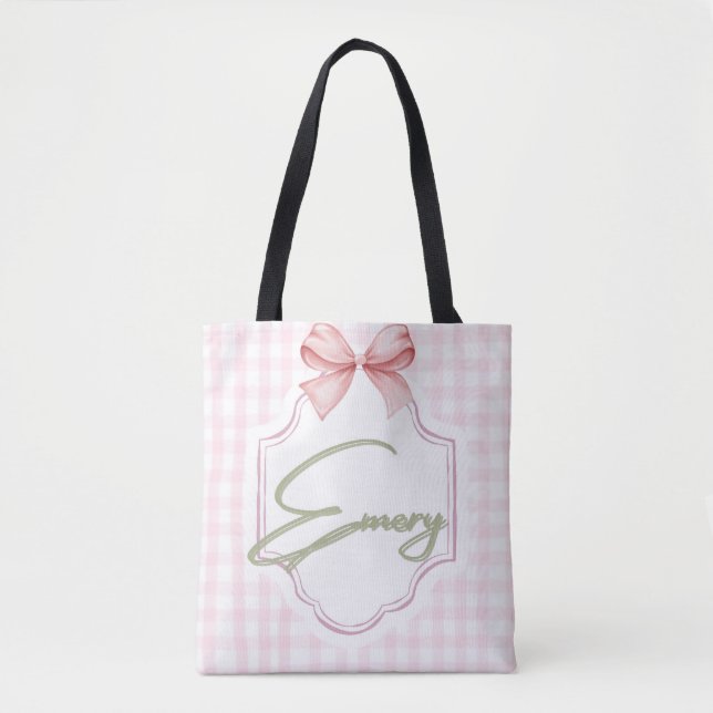 Bolsa Tote Arco de Enfermeira Emery Baby Girl Personalizado (Frente)
