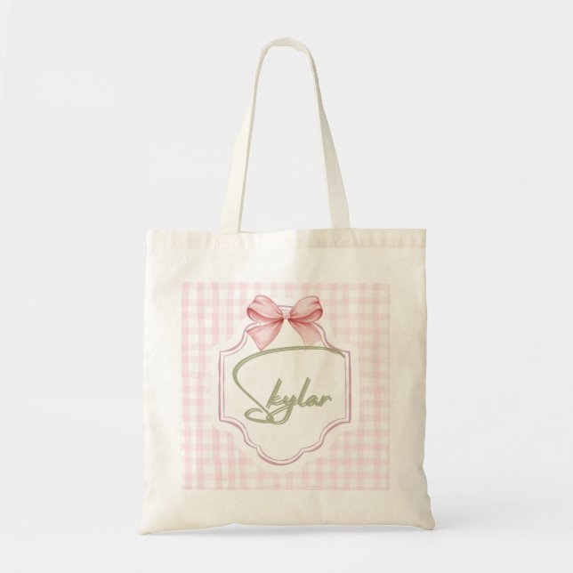 Bolsa Tote Arco de Enfermeira Skylar Baby Girl Personalizado (Frente)