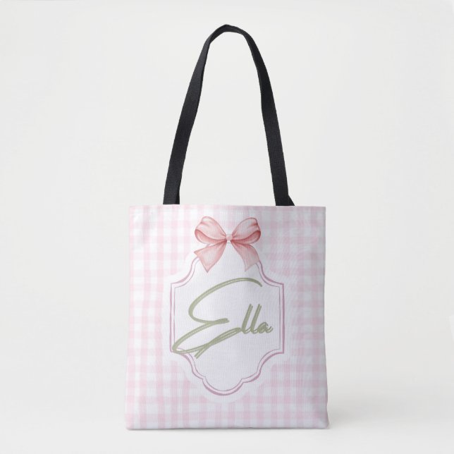 Bolsa Tote Arco de Ensino da Ella Baby Girl Personalizado (Frente)