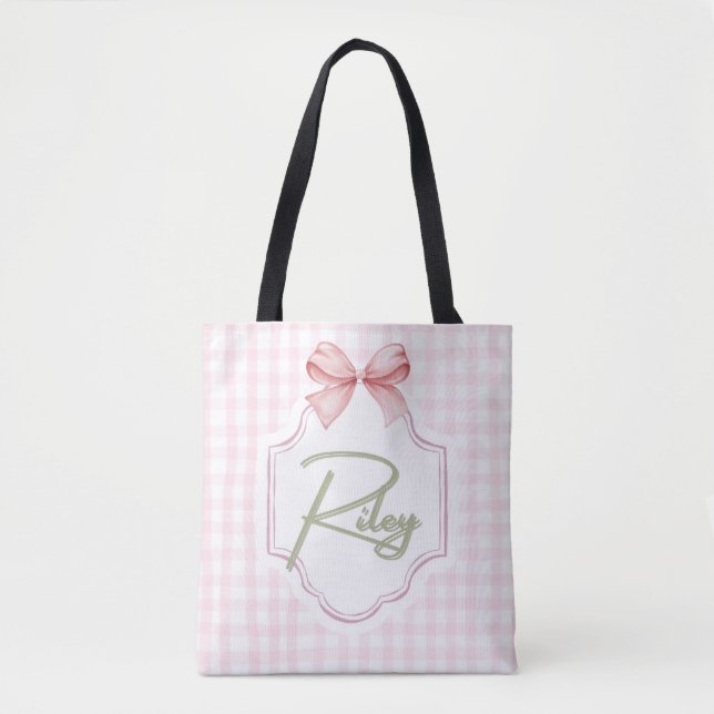 Bolsa Tote Arco de Ensino da Riley Baby Girl Personalizado (Frente)