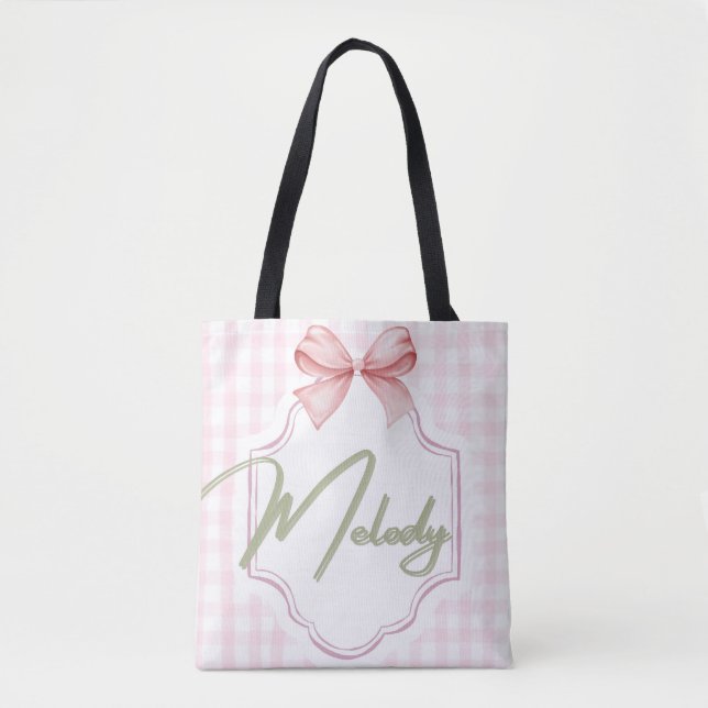 Bolsa Tote Arco de Ensino Melody Girl Personalizado (Frente)
