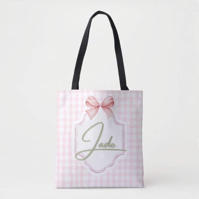 Bolsa Tote Arco de infantaria Jade Baby Girl Personalizado (Frente)