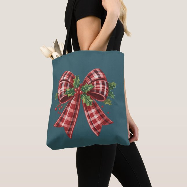 Bolsa Tote Arco de Natal Coquette - Esquadrão para presentes  (Close Up)