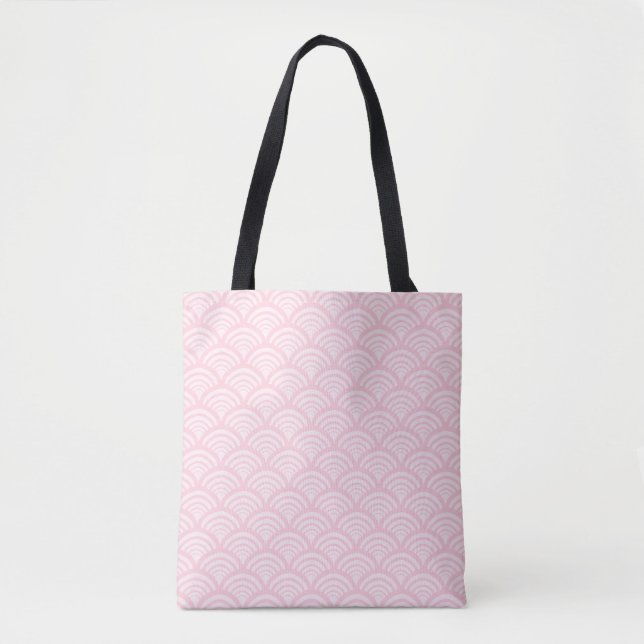 Bolsa Tote Arco de vieira em Art Deco Rosa Corado (Frente)