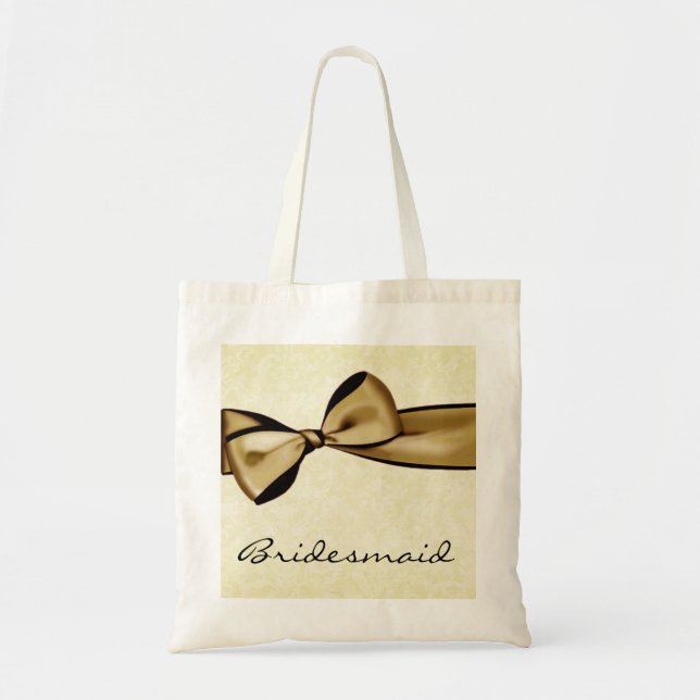 Bolsa Tote Arco Dourado e modelo do casamento tema damasco (Frente)