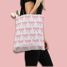 Bolsa Tote Arco e nome do Coquette Aestic Blush Pink