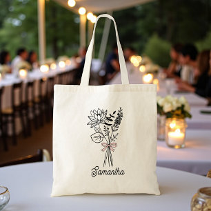 Bolsa Tote Arco Floral Personalizado Para Ela