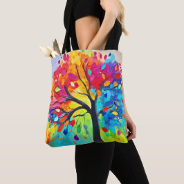 Bolsa Tote Arco-íris Árvore da Vida