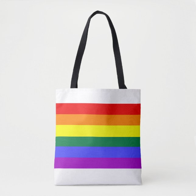 Bolsa Tote Arco-íris bandeira (Frente)