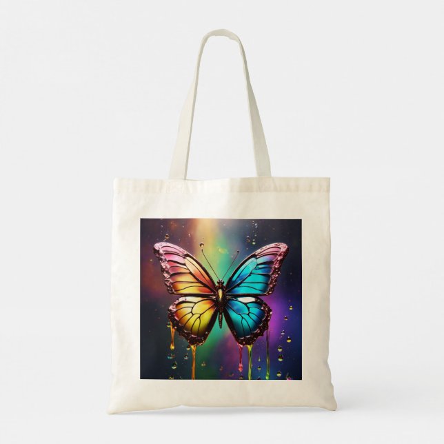 Bolsa Tote Arco-Íris Borboleta Toalha (Verso)