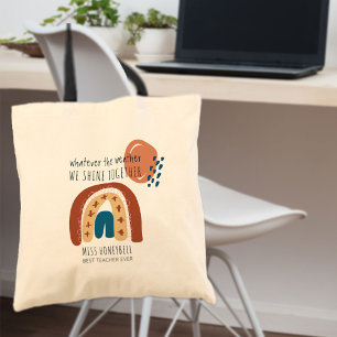 Bolsa Tote Arco-íris Brilhamos Juntos Professor Personalizado