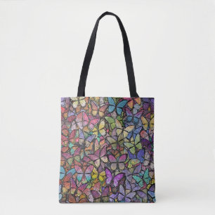 Bolsa Tote arco-íris brita fantasia borboleta fantasia