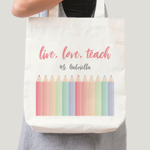 Bolsa Tote Arco-Íris Colorido de Apreciação de Professores Pe