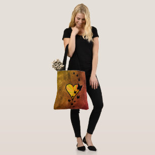 Bolsa Tote Arco-Íris Coração e Borboleta