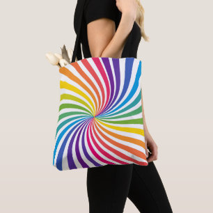 Bolsa Tote Arco-Íris Cores Minimalismo Manchas Geométricas