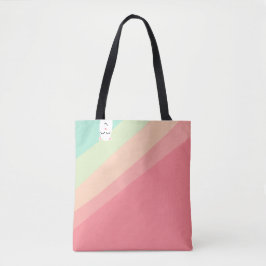 Bolsa Tote Arco-Íris Cuto a Rosa, Laranja e Verde