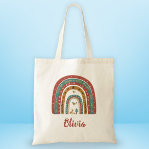 Bolsa Tote Arco-íris de Arte Popular Escandinava Fofa