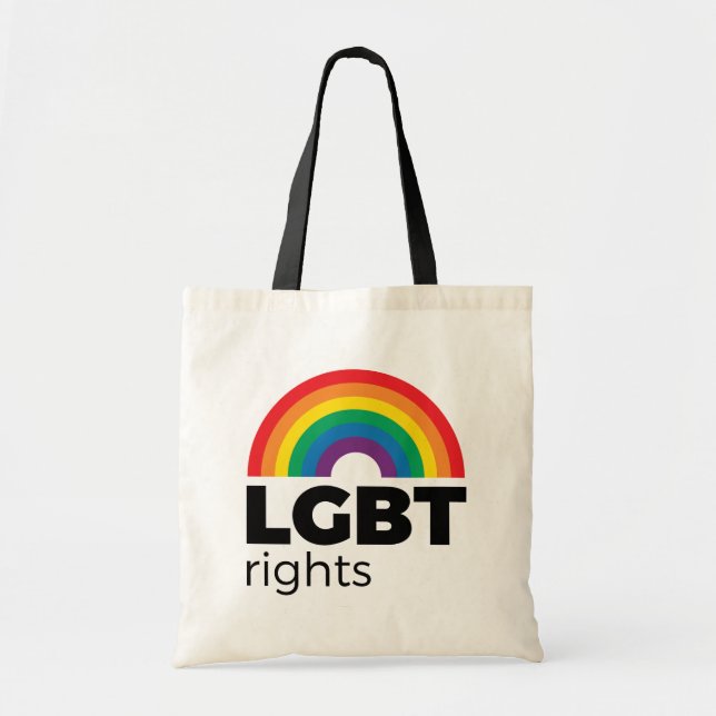 Bolsa Tote Arco-Íris de Direitos LGBT (Frente)