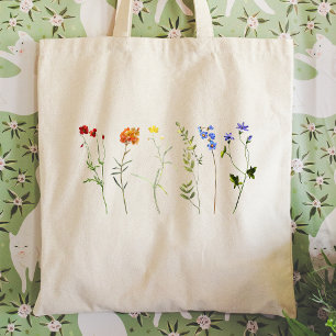 Bolsa Tote Arco-íris de Flores Silvestres Orgulho LGBTQ
