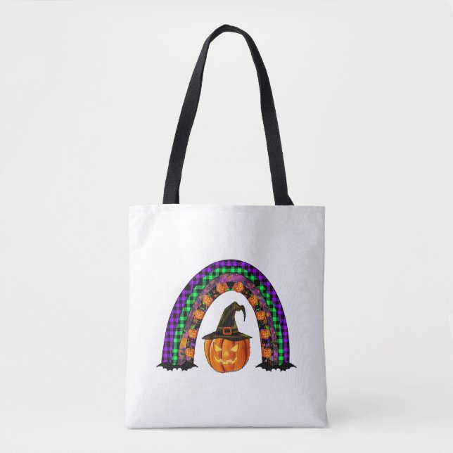 Bolsa Tote arco-íris de halloween (Frente)