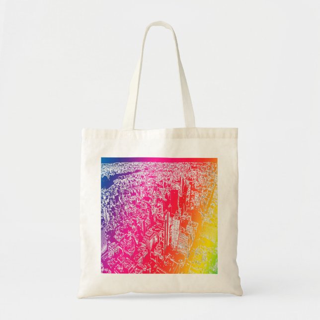 Bolsa Tote Arco-íris de Manhattan (Frente)