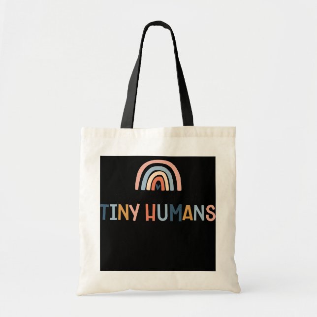 Bolsa Tote Arco-Íris É Um Bom Dia Ensinar Humanos Pequenos (Frente)