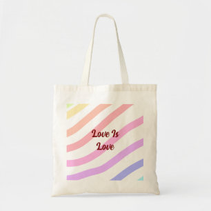 Bolsa Tote Arco-íris listras coloridas amor pastel é orgulho