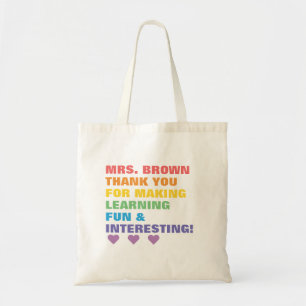 Bolsa Tote Arco-íris Obrigado Por Tornar A Aprendizagem Diver