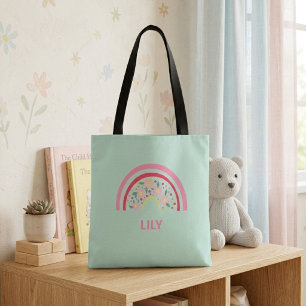 Bolsa Tote Arco-íris Personalizada para Meninas, F