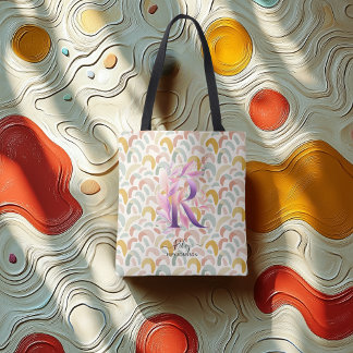 Bolsa Tote Arco-íris Radiante de Riley - Monograma Floral Boh