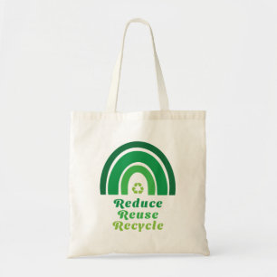 Bolsa Tote Arco-Íris Verde Ambiental Reduzir Reutilizar Recic