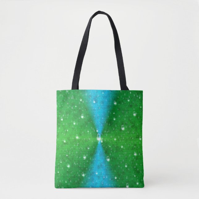 Bolsa Tote Arco-íris Verde Azul em Elephantenskin leatheropti (Frente)