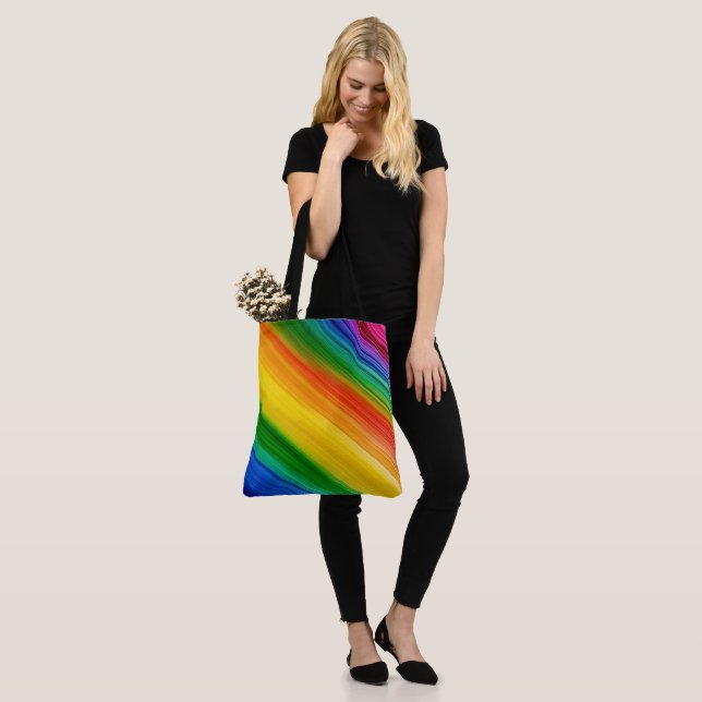 Bolsa Tote Arco-íris Vibrante de Cores (No(a) Modelo)