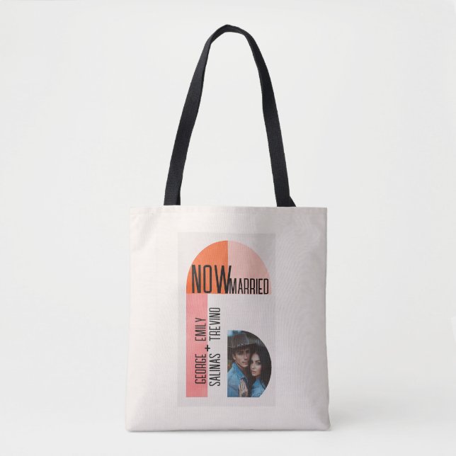 Bolsa Tote Arco Moderno, Laranja e Rosa, Área Fotográfica, (Frente)