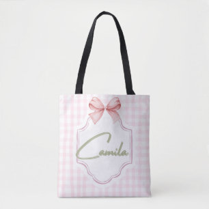 Bolsa Tote Arco Personalizado de Camila Baby Girl &Gingham