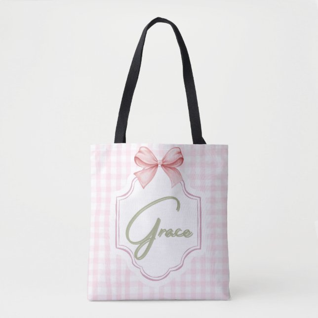 Bolsa Tote Arco Personalizado de Enfermeira Grace Baby Girl & (Frente)
