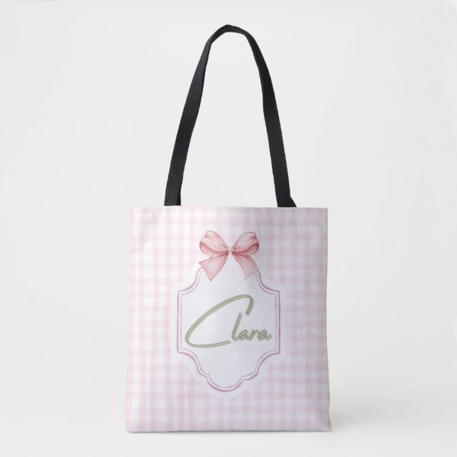 Bolsa Tote Arco Personalizado de Nursery Clara Baby Girl &Gin (Frente)
