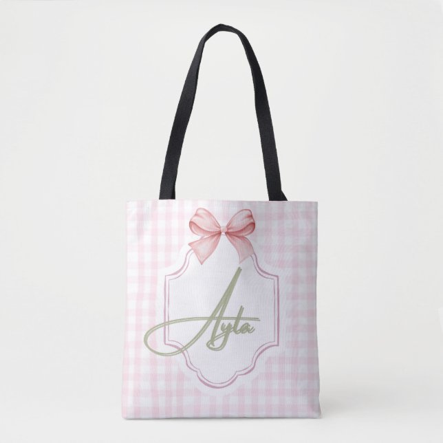 Bolsa Tote Arco personalizado do infantário Ayla Baby Girl &  (Frente)