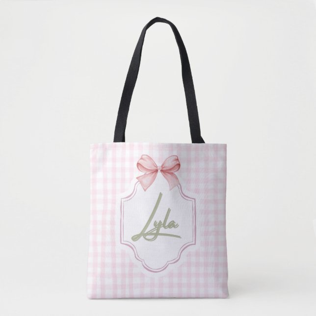 Bolsa Tote Arco Personalizado do infantário Lyla Baby Girl &G (Frente)